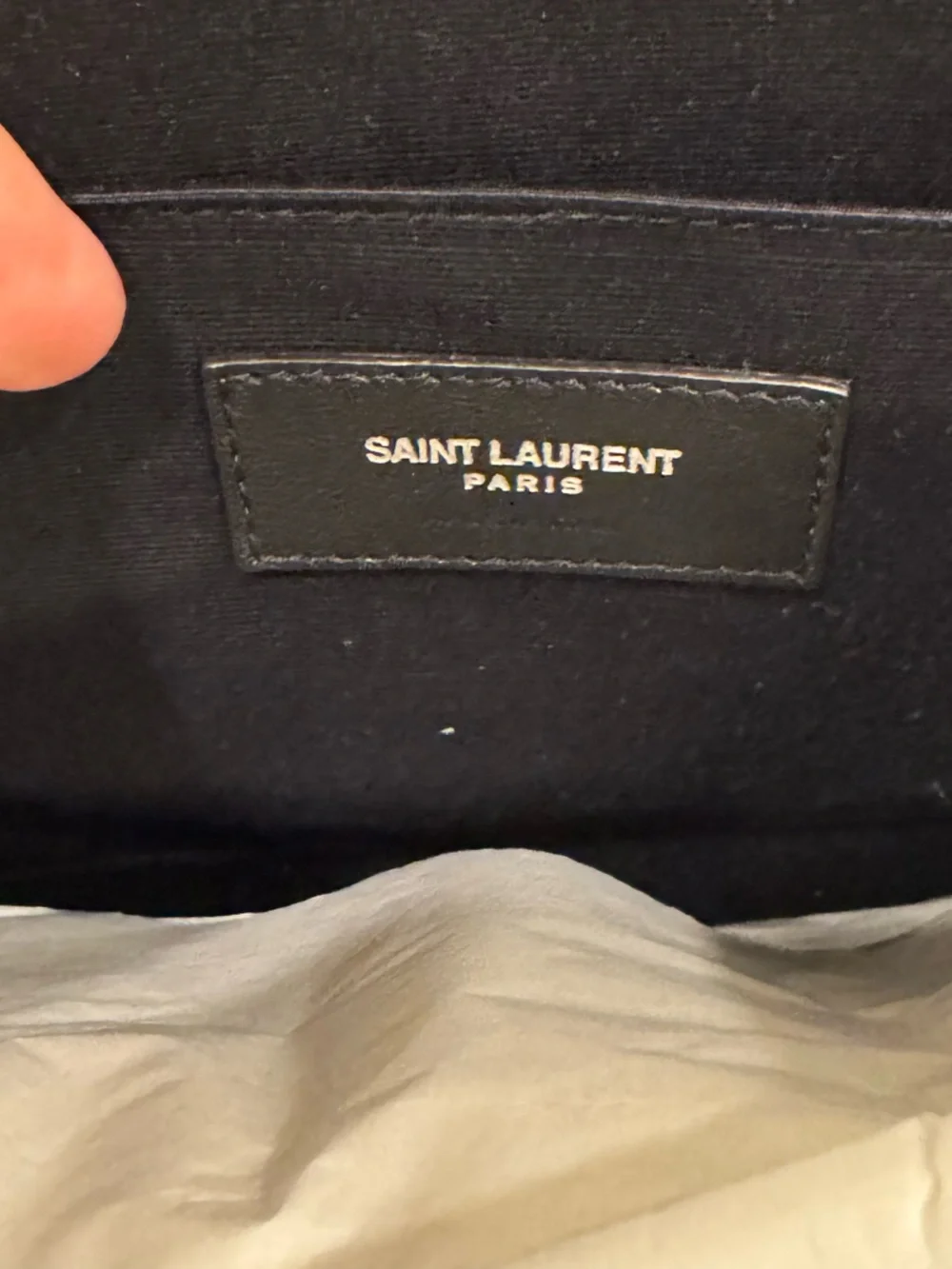 Saint Laurent Rive Gauche Linen Wristlet in Bianco Cream NWT - Picture 12 of 13